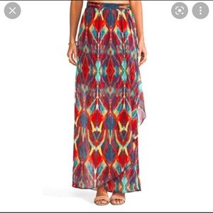 Alice + Olivia Maxi Skirt in Tribal Diamond Pattern